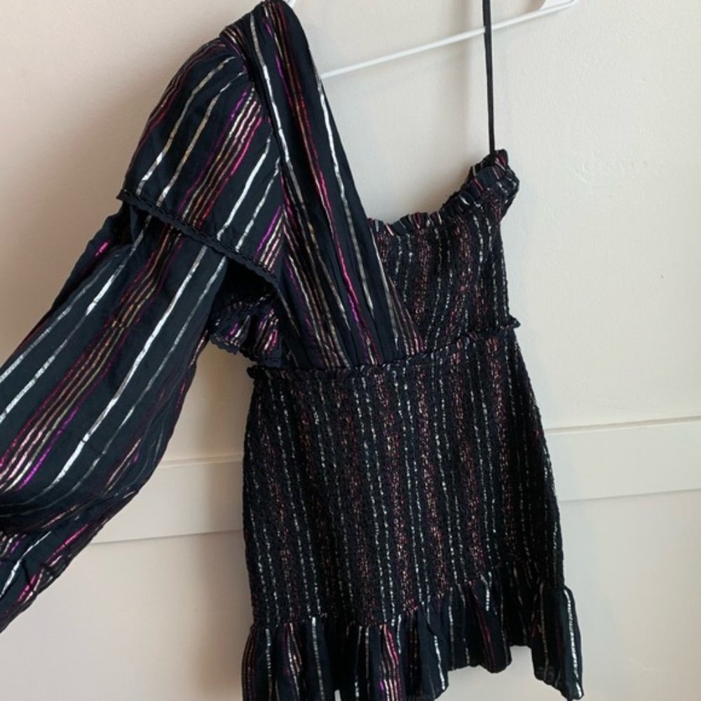 NWOT Farm Rio Lurex Stripes Mini Dress - Picture 10 of 12